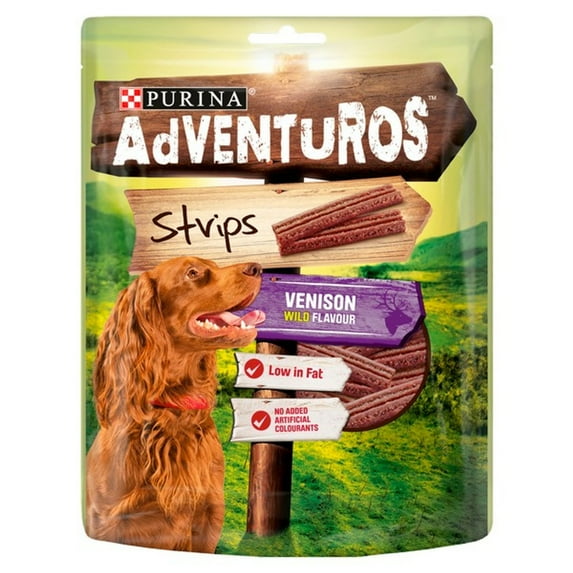 Purina Adventuros Strips Venison Dog Treat 90g x 6
