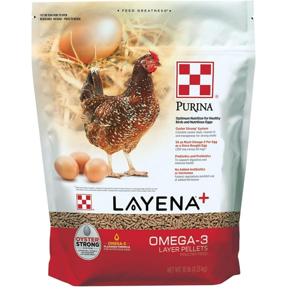 Purina Animal Nutrition (C)Layena+ Omega-3 Pellets 10LB(4)