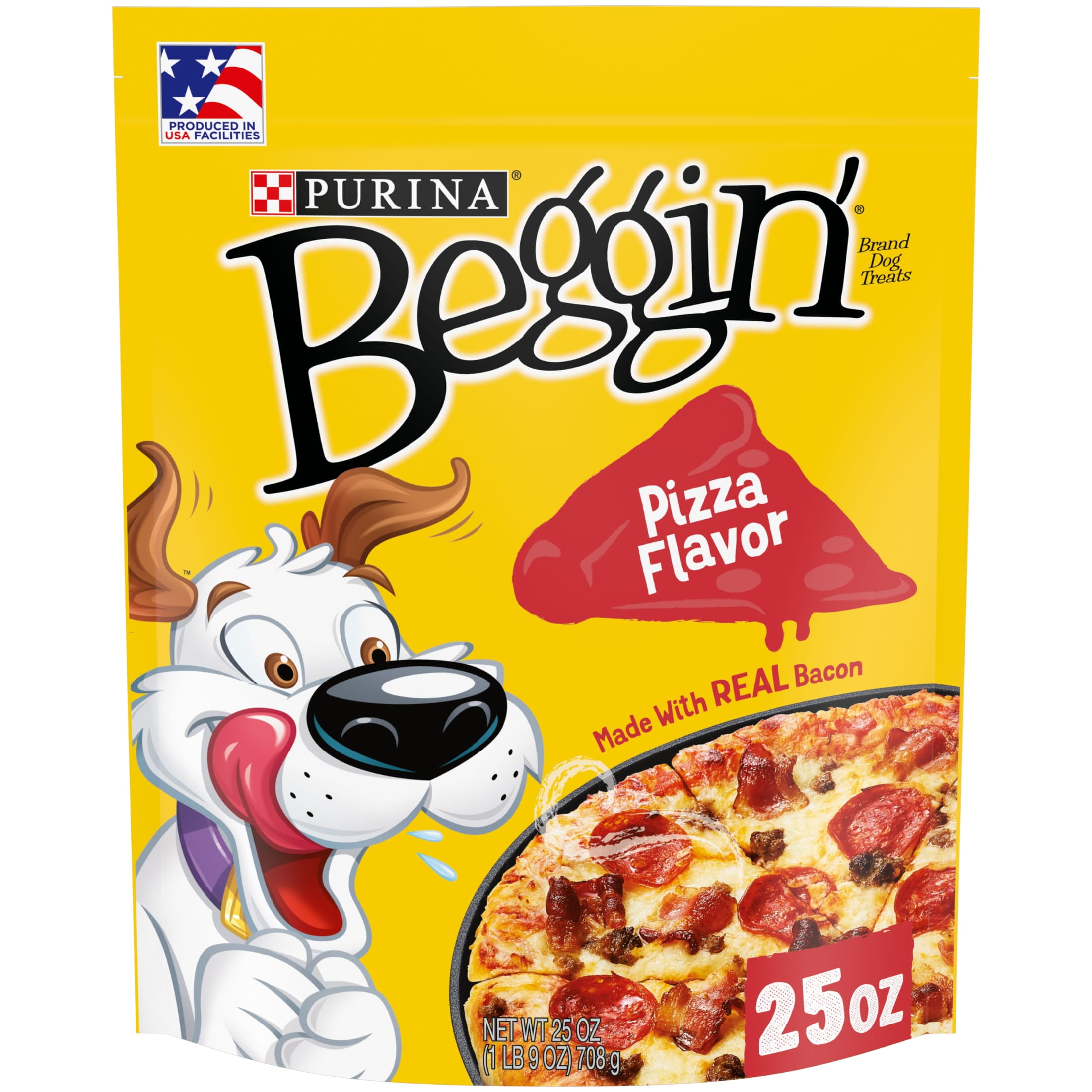 Purina Beggin' Strips Dog Treats with Real Bacon & Pizza Flavors Tender Chews, 25 oz Pouch