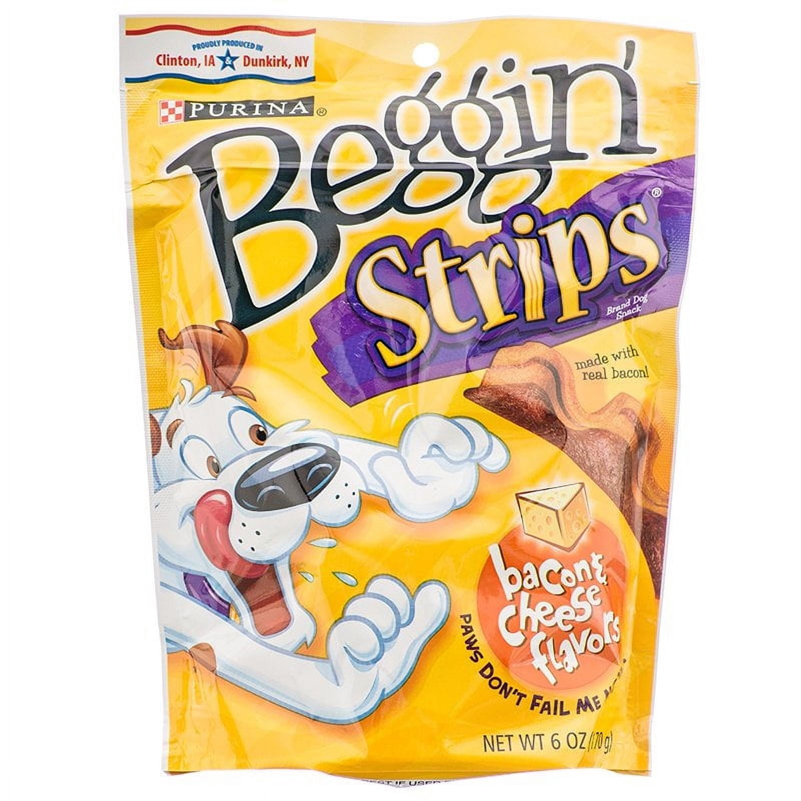 Beggin’ Dog Treats Combo: Chew-rific Bacon & Cheese (850g) + Strips Cheeseburger Flavor (708g) – Real Meat, No Artificial Flavors