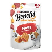 Purina Beneful Baked Delights Hugs with Real Beef and Cheese Oven Baked Dog Treats, 19.5 oz Pouch
