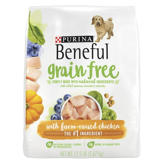 Purina Beneful Dry Dog Food Farm Raised Chicken, Grain-Free, 12.5 lb