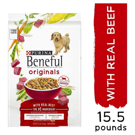 Purina Beneful Dry Dog Food, Originals With Real Beef, 15.5 lb. Bag