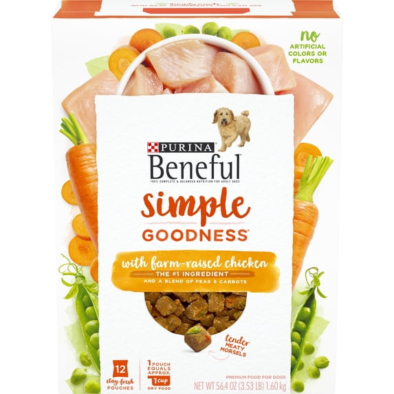 Purina Beneful Dry Dog Food, Simple Goodness With Farm Raised Chicken, 56.4 oz. Box