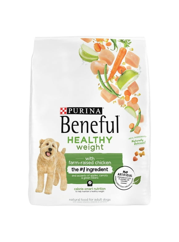 Purina Beneful Dry Dog Food for Adults Healthy Weight, High Protein Farm Raised Chicken, 28 lb Bag