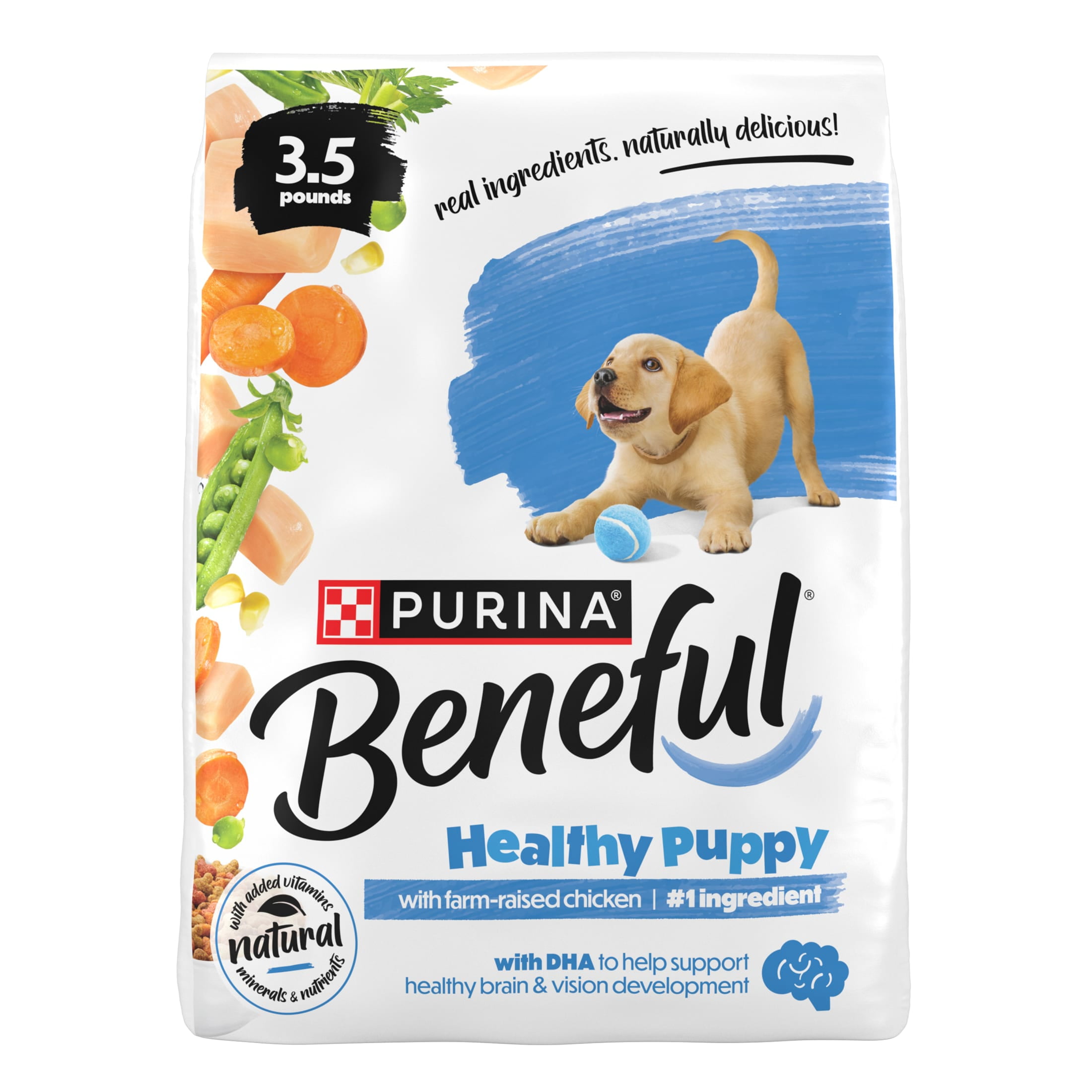Purina Beneful Healthy Puppy with Farm-Raised Chicken, Natural High Protein Dry Puppy Food Formula with Added Vitamins, Minerals and Nutrients, 3.5 lb Bag