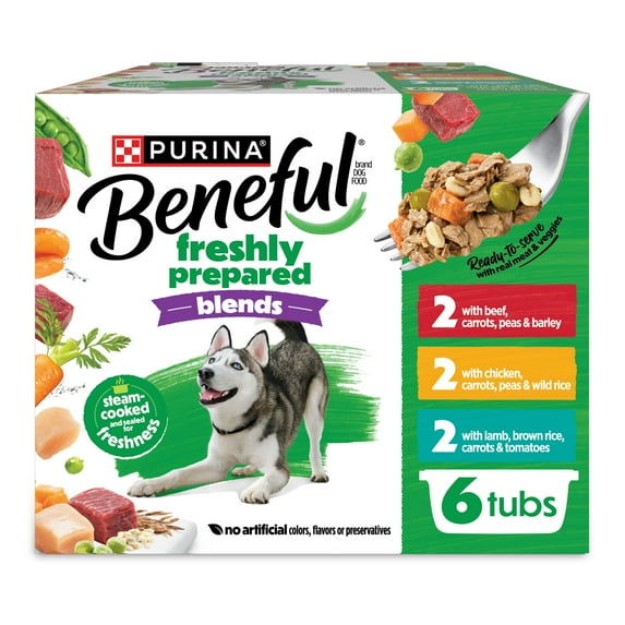Purina Beneful Freshly Prepared Blends Wet Dog Food Variety Pack With Beef, Chicken, or Lamb Dog Food