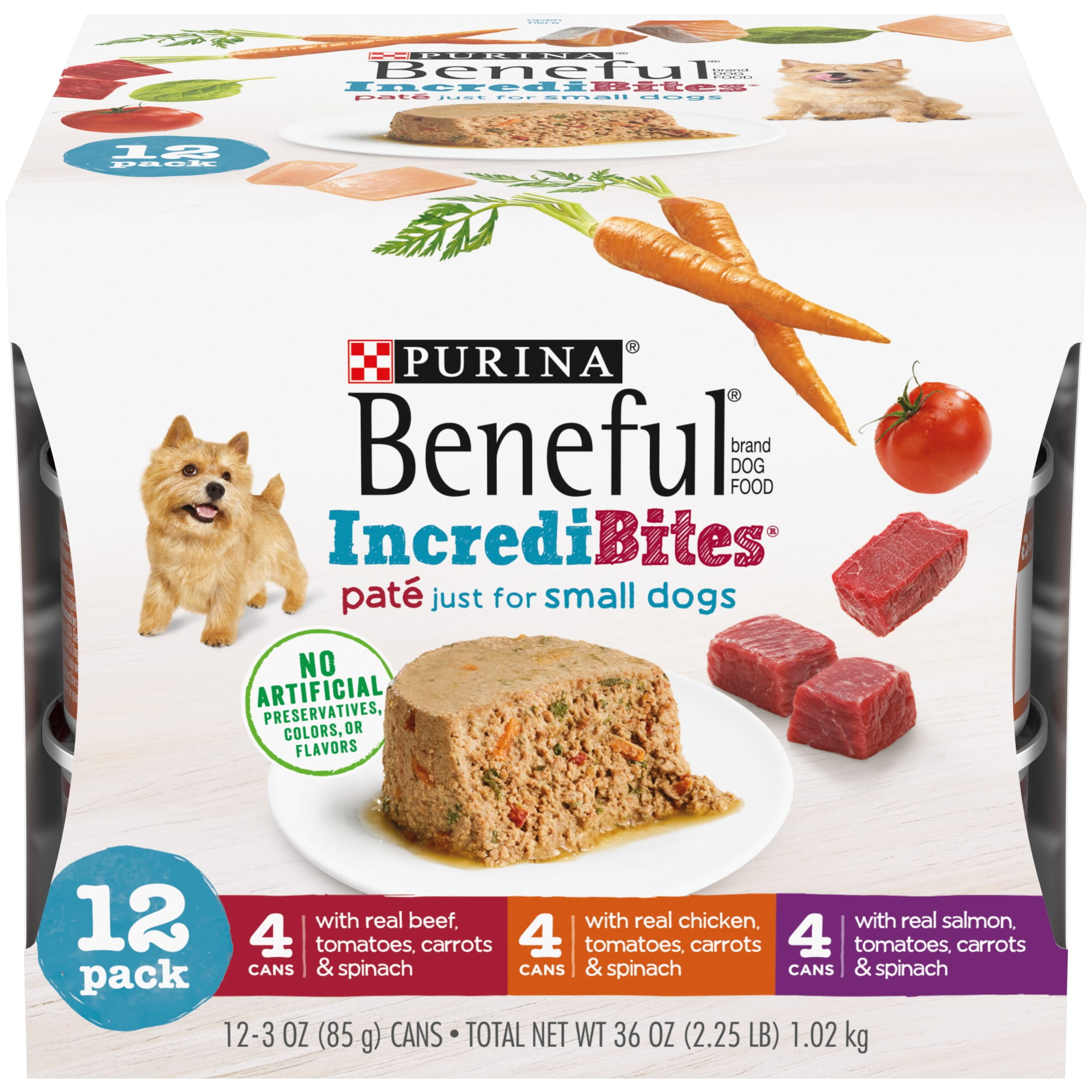 Purina Beneful Small Breed Wet Dog Food Variety Pack, IncrediBites Pate, 3 oz. Can