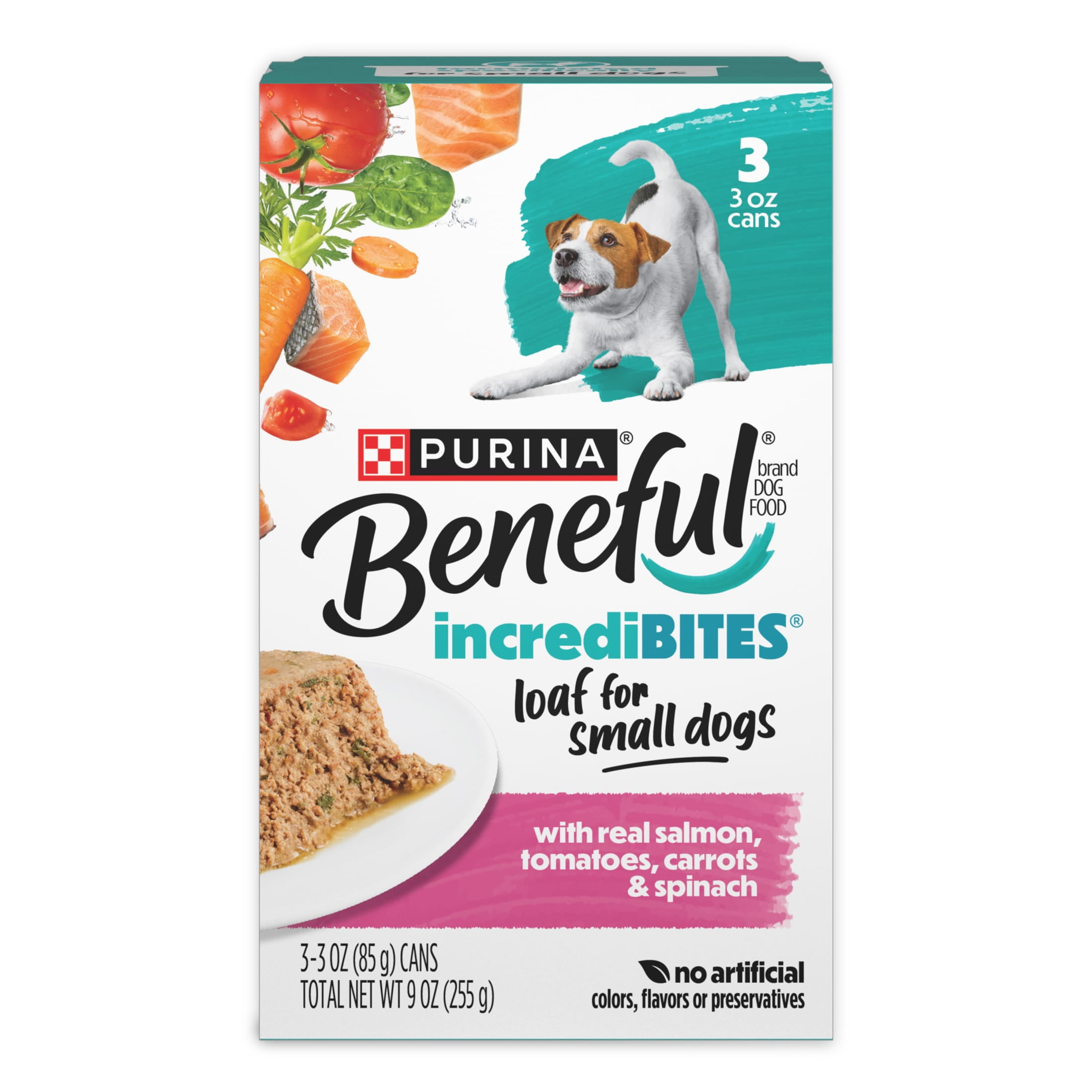 Purina Beneful Small Breed Wet Dog Food, IncrediBites Loaf With Real Salmon Recipe