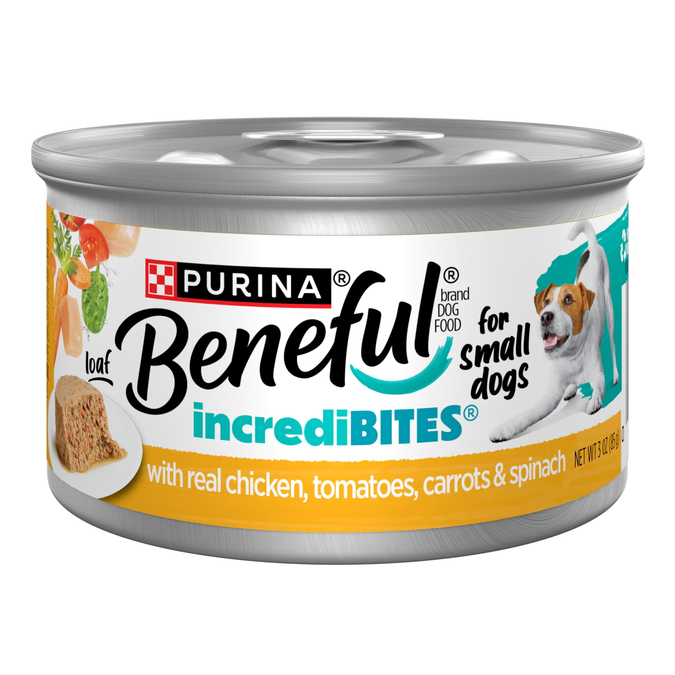 Purina Beneful Small Breed Wet Dog Food, IncrediBites Loaf With Real Chicken Recipe, 3 oz.