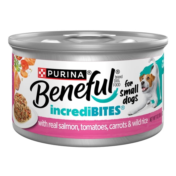 Purina Beneful Small Breed Wet Dog Food in Gravy, IncrediBites With Real Salmon, 3 oz.