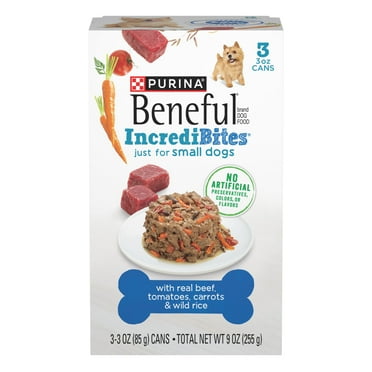 Purina Beneful IncrediBites Small Wet Dog Food Real Beef, Rice & Vegetables, 3 oz Cans (3 Pack)