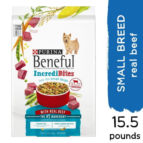 Purina Beneful IncrediBites with Farm-Raised Beef, Small Breed Dry Dog Food, 15.5 lb. Bag