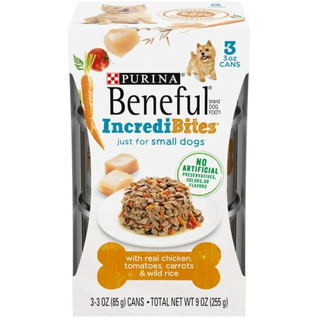 Purina Beneful Incredibites Wet Dog Food for Small Adult Dogs, Real Chicken, 3 oz. Can