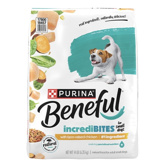 Purina Beneful Incredibites With Farm-Raised Chicken Small Breed Dry Dog Food, 14lb Bag