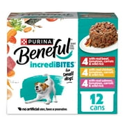Purina Beneful Small Breed Wet Dog Food Variety Pack, IncrediBites With Real Beef, Chicken and Salmon