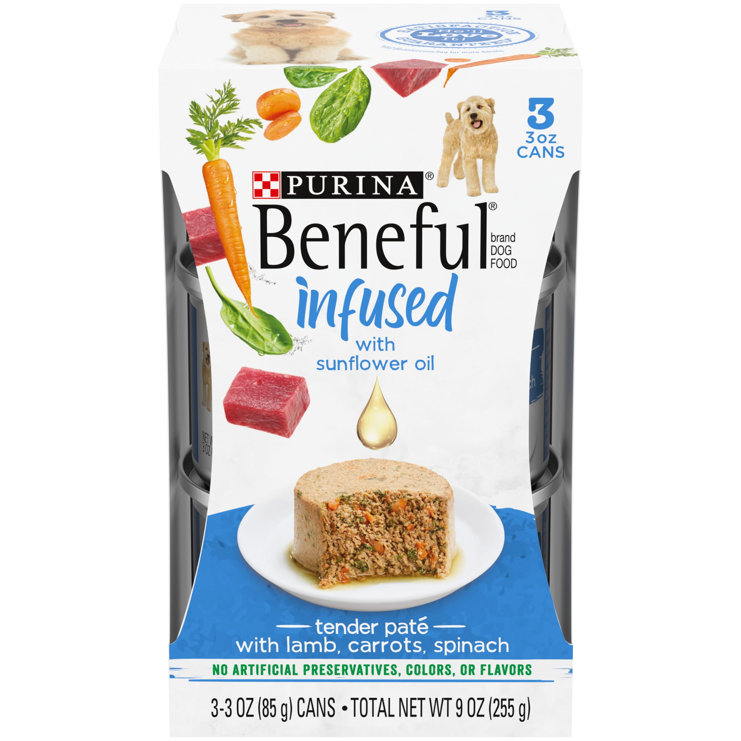 Purina Beneful Infused High Protein Canned Dog Food Pate With Lamb