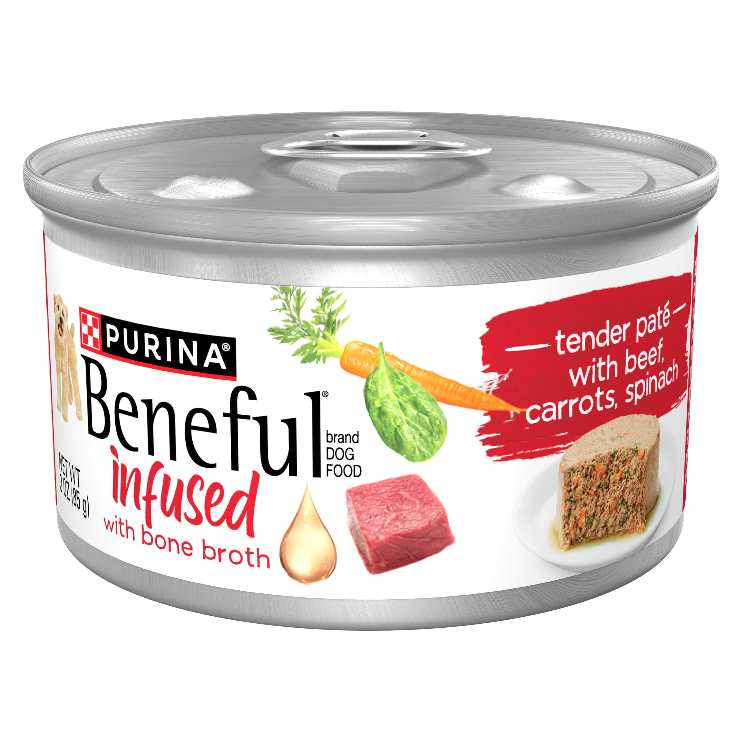 Purina Beneful Infused Wet AIF4 Pate Dog Food with Real Beef, Carrots