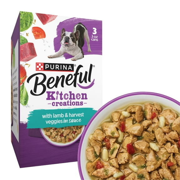 Purina Beneful Kitchen Creations With Lamb and Harvest Veggies in Sauce Wet Dog Food, 3 oz, 8 Pack