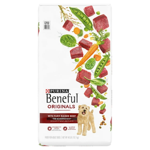 Purina Beneful Originals Dry Dog Food Farm Raised Beef, 40 lb Bag