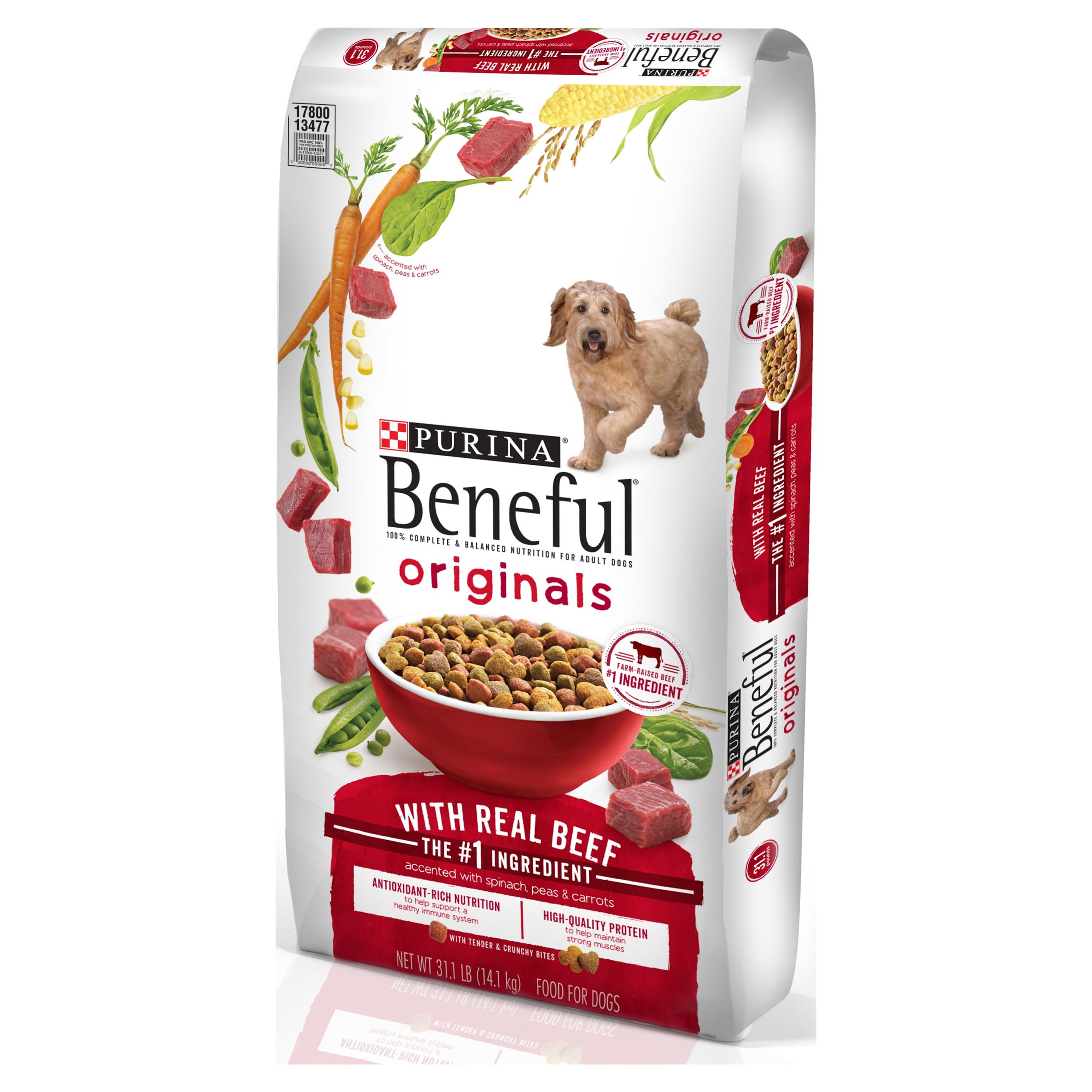 Purina Beneful Originals With Farm-Raised Beef, Real Meat Dog Food, 31.1 lb. Bag - image 1 of 11