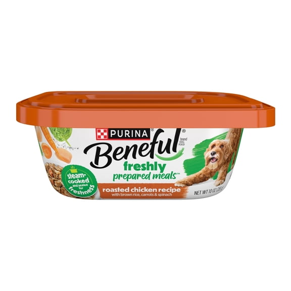 Purina Beneful Dog Food Freshly Prepared Meals Wet Dog Food Roasted Chicken Recipe With Brown Rice, Carrots and Spinach, 10 oz.