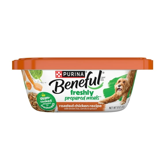 Purina Beneful Dog Food Freshly Prepared Meals Wet Dog Food Roasted Chicken Recipe With Brown Rice, Carrots and Spinach