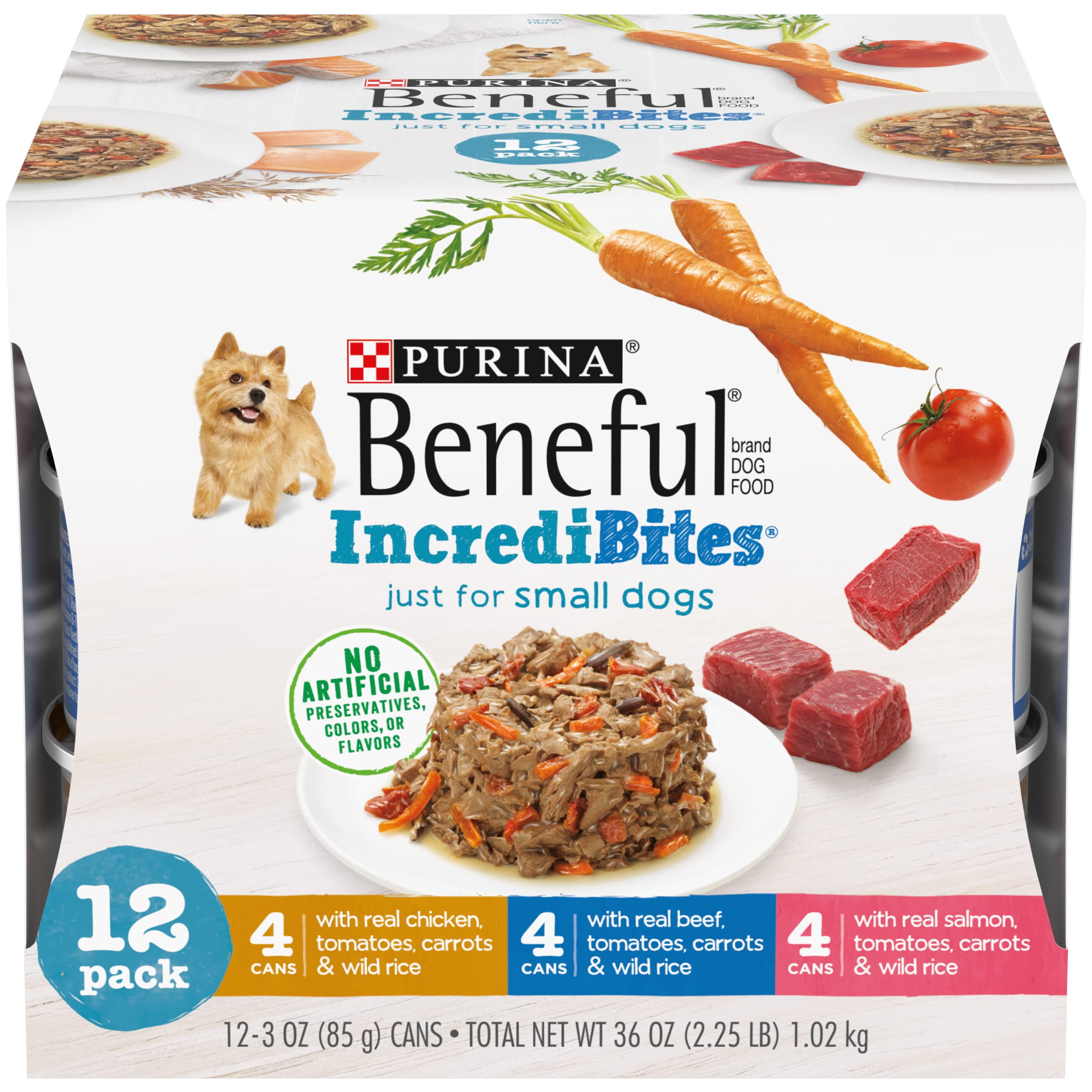 Purina Beneful Small Breed Wet Dog Food Variety Pack, IncrediBites - (2 Packs of 12) 3 oz. Cans SHC11