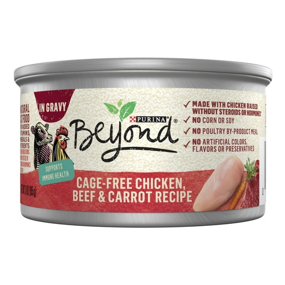 Purina Beyond, Cage-Free Chicken, Beef and Carrot, Wet Cat Food, 3 oz Cans, 6 Pack