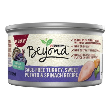 Purina Beyond Cage-Free, Turkey, Sweet Potato and Spinach, Wet Cat Food, 3 oz Cans, 6 Pack