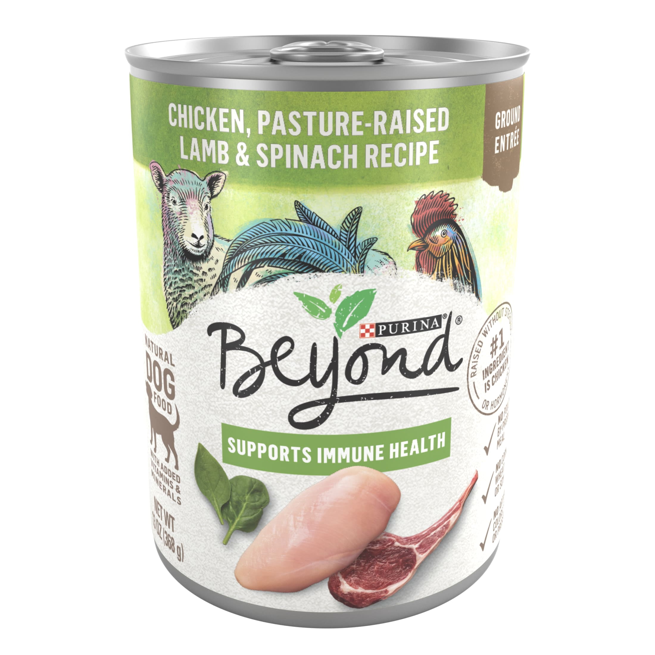 Purina Beyond Immune Health Wet Dog Food Real Soft Chicken Lamb Spinach 13 oz Cans