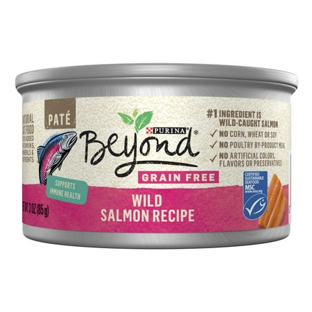 Purina Beyond, Grain Free Natural Wild Salmon, Wet Cat Food Pate, 3 oz. Cans, 12 Pack