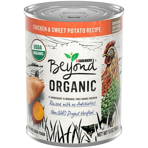 Purina Beyond Organic Wet Dog Food Ground Entree Chicken & Sweet Potato Recipe, 13 oz Cans (12 Pack)