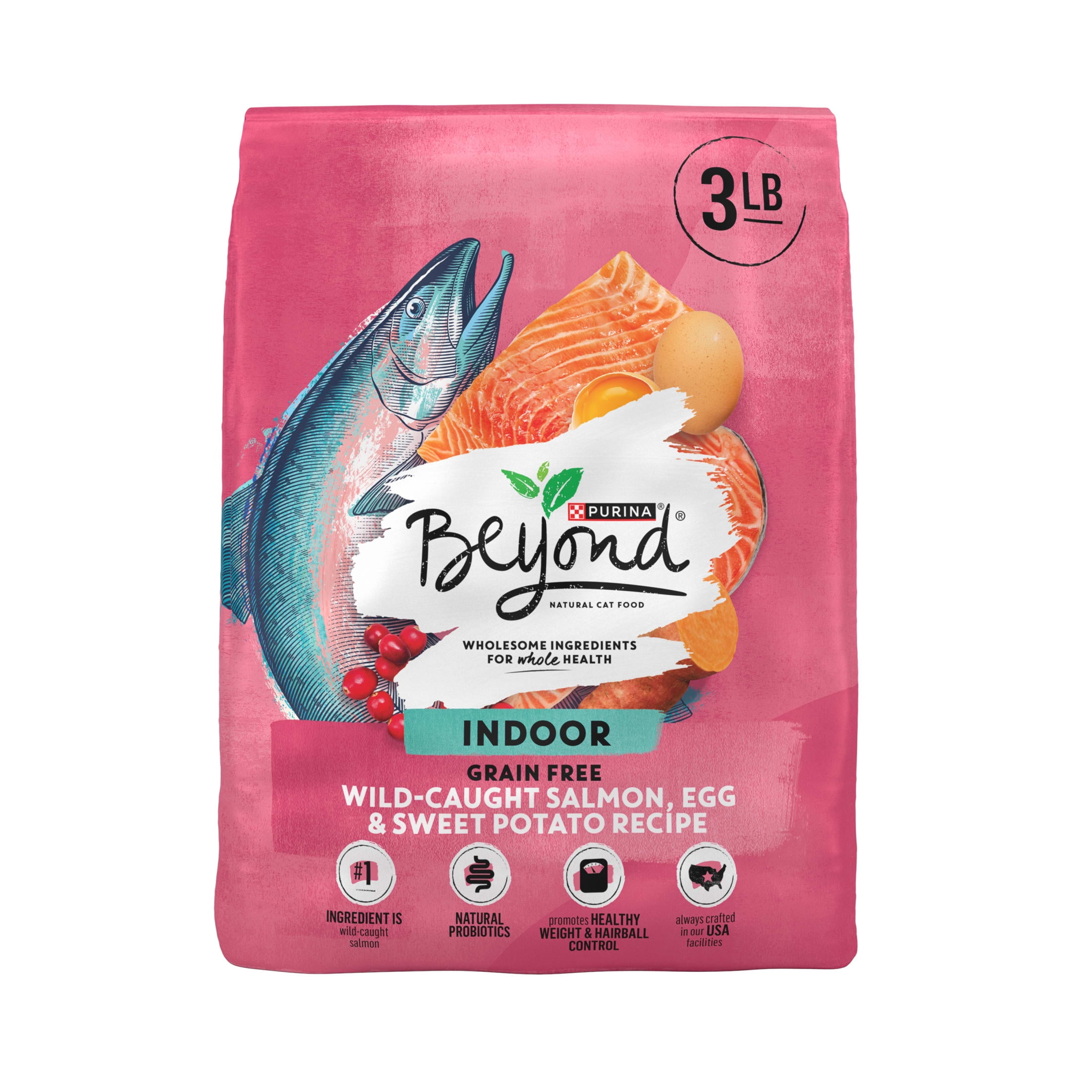 Purina Beyond Wholesome Ingredients Indoor Dry Cat Food Salmon, Egg, & Sweet Potato, 3 lb Bag