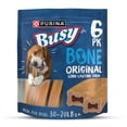 thumbnail image 1 of Purina Busy Bone 30-70+ lbs Dog Treats Original Pork, Long-Lasting Chews, 21 oz Pouch (6 Count), 1 of 13