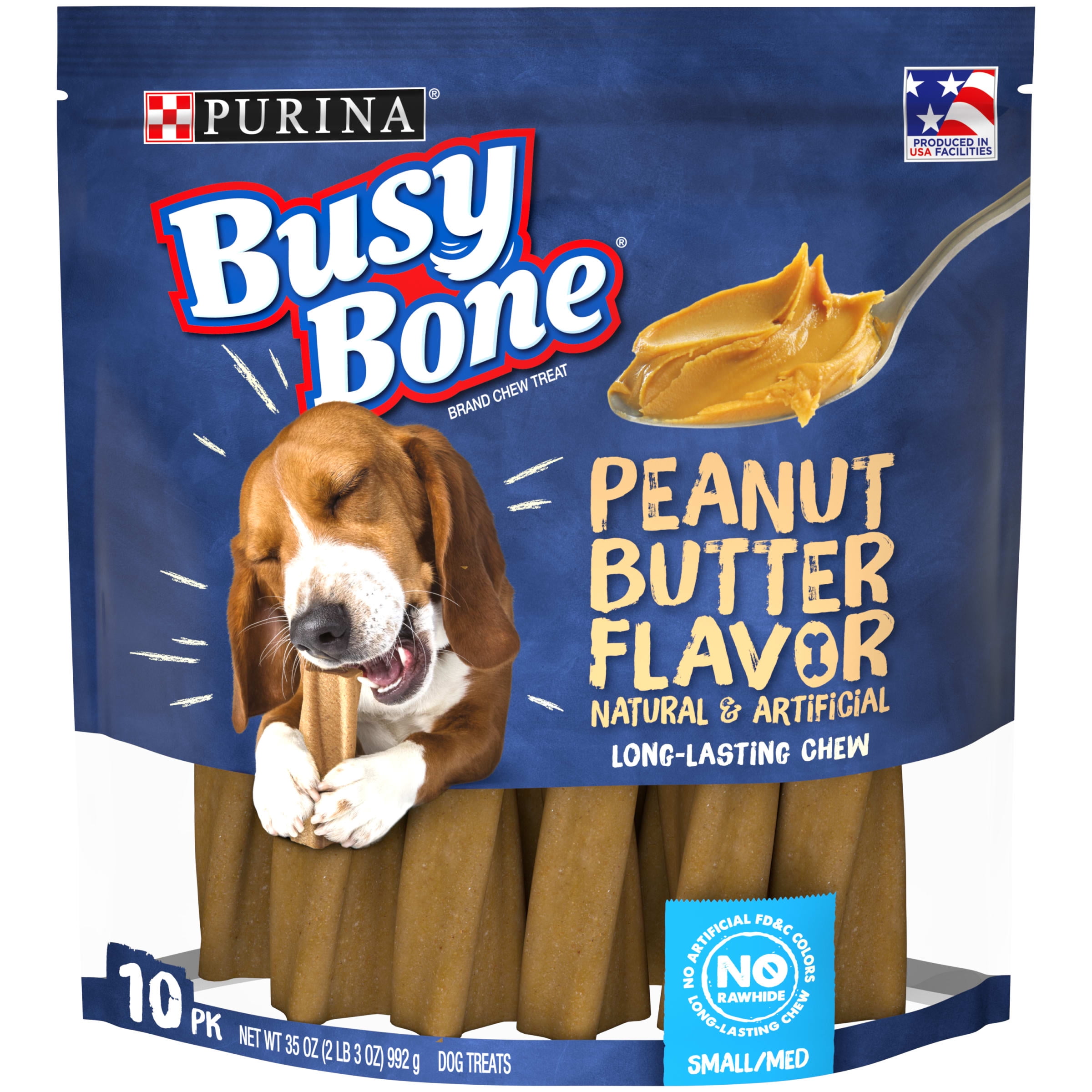 Purina Busy Bone Dog Treats, Peanut Butter Flavor LongLasting Chews for Small & Medium Dogs, 35