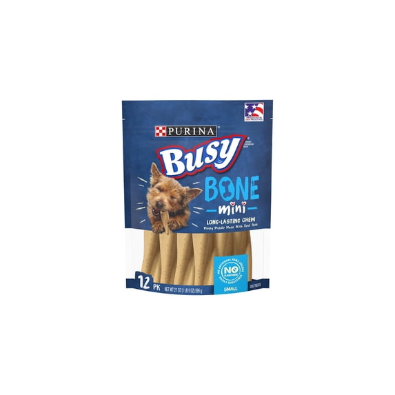 Purina Busy Bone Mini Dog Chew 12-Count 21 oz Bag (Pack of 12)
