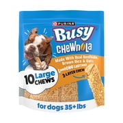 Purina Busy Chewnola Large Breed Beefhide Chews for Dogs, Long-Lasting Dog Snacks, 20 oz, 4 Pack