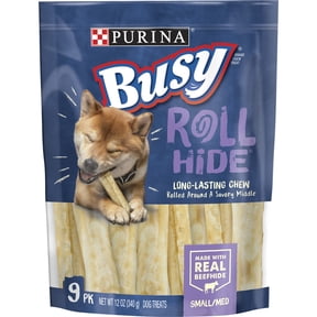 Purina Busy Rawhide Small/Medium Breed Dog Bones, Rollhide, 12 oz. Pouch