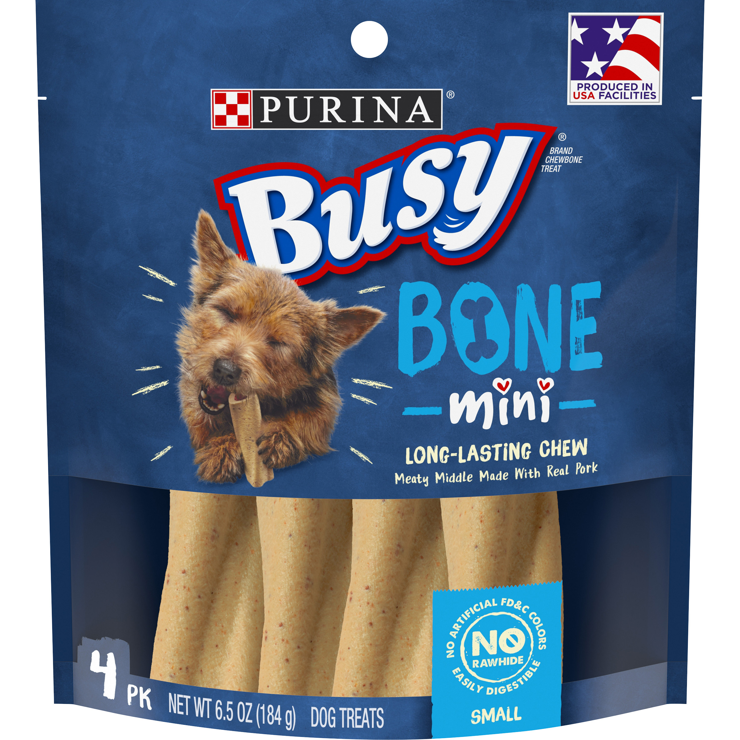 Purina Busy Small Breed Dog Bones, Mini, 4 ct. Pouch - image 1 of 11