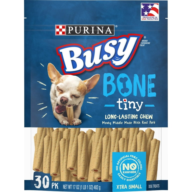 Purina Busy Dog Treats, Bone, Tiny, Xtra Small - 30 pack, 17 oz