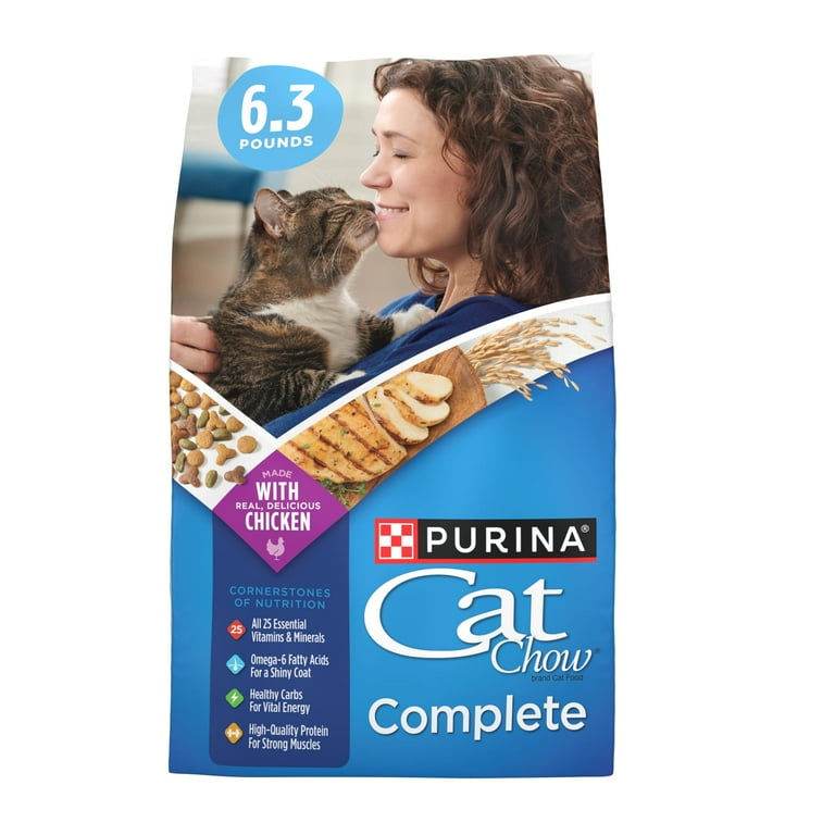 Purina Cat Chow Complete Dry Cat Food Chicken 6.3 lb Bag Walmart