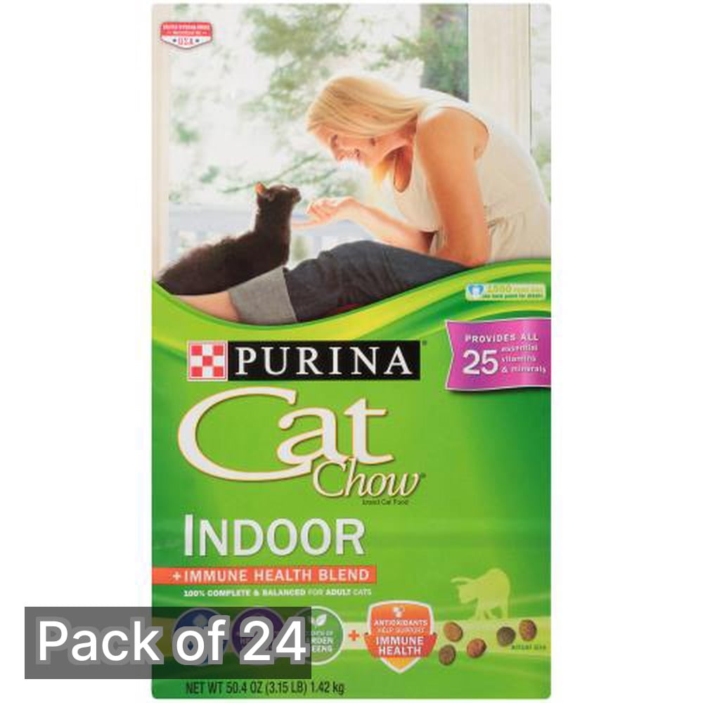Purina Cat Chow Indoor Dry Cat Food, Chicken 3.15 lb Bag (Pack of 24)