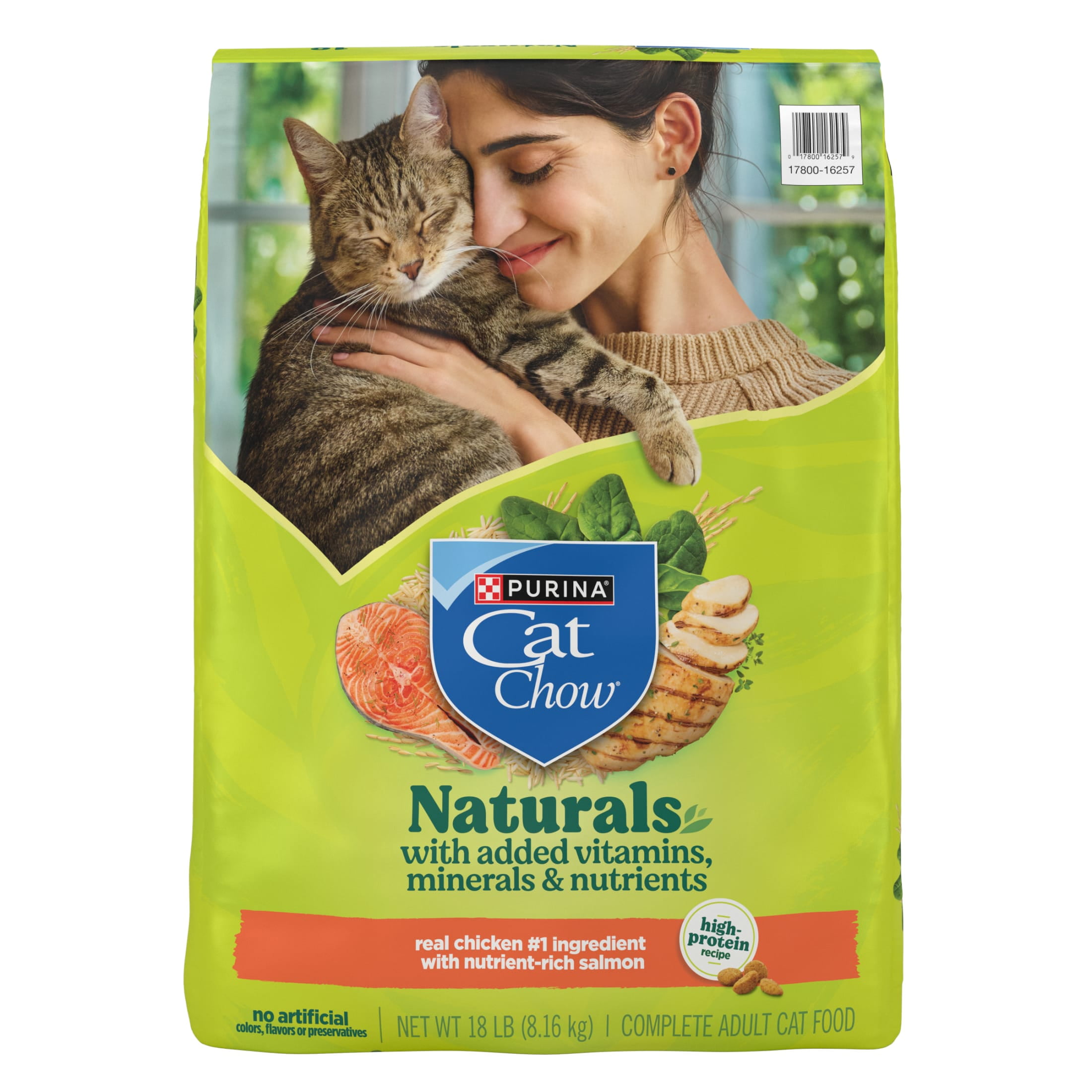 Purina Cat Chow Naturals, Dry Cat Food, Chicken & Salmon, 18 lb Bag