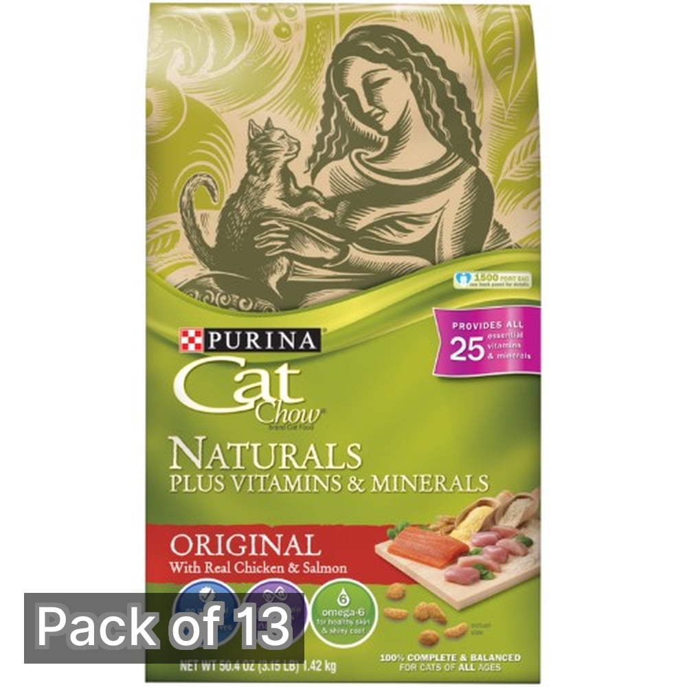 Purina Cat Chow Naturals Original Cat Food, Original 3.15 lb Bag (Pack of 13)