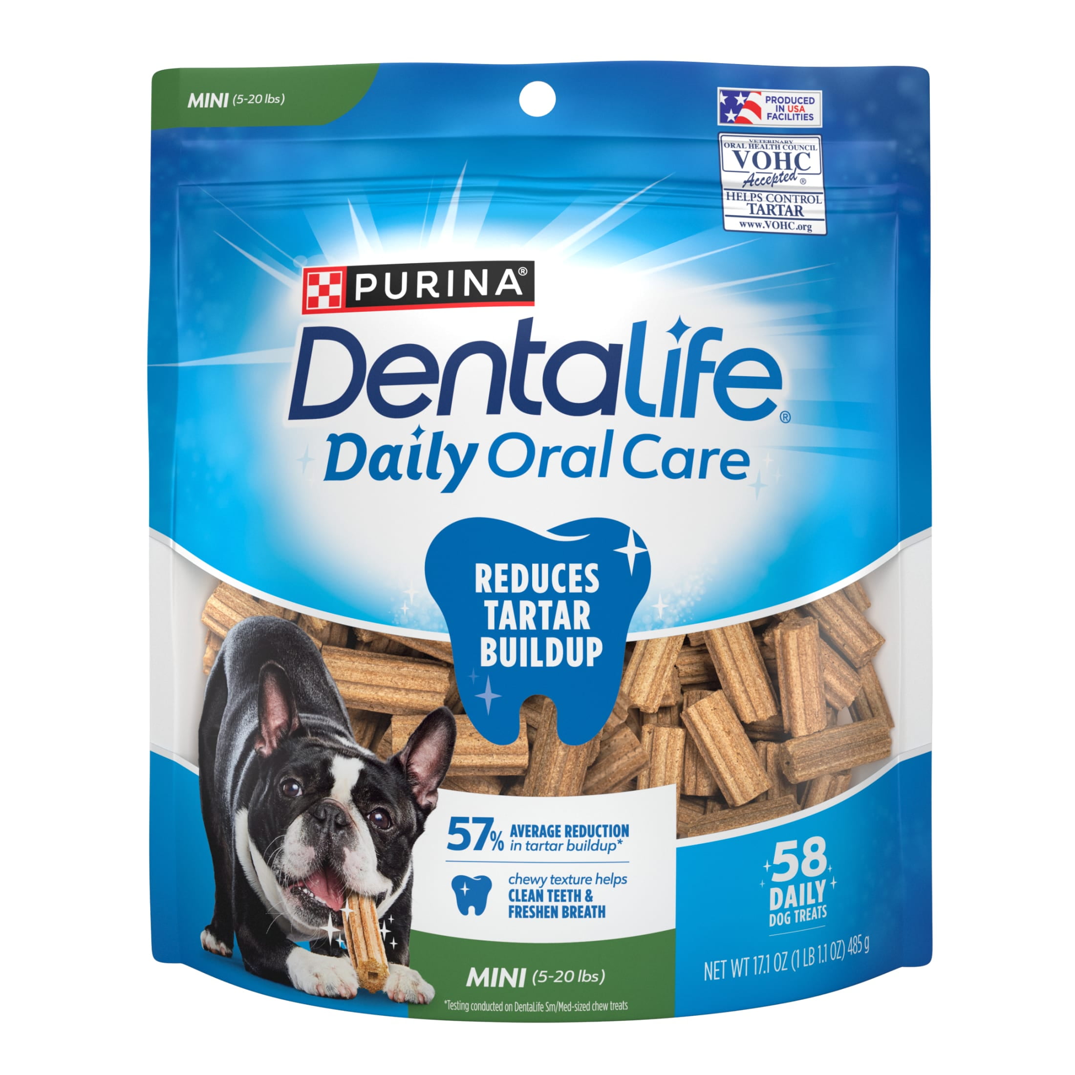 Purina DentaLife Daily Oral Care Mini Dog Treats Dental Chews with Chicken 17.1 oz Pouch 58 Count Walmart