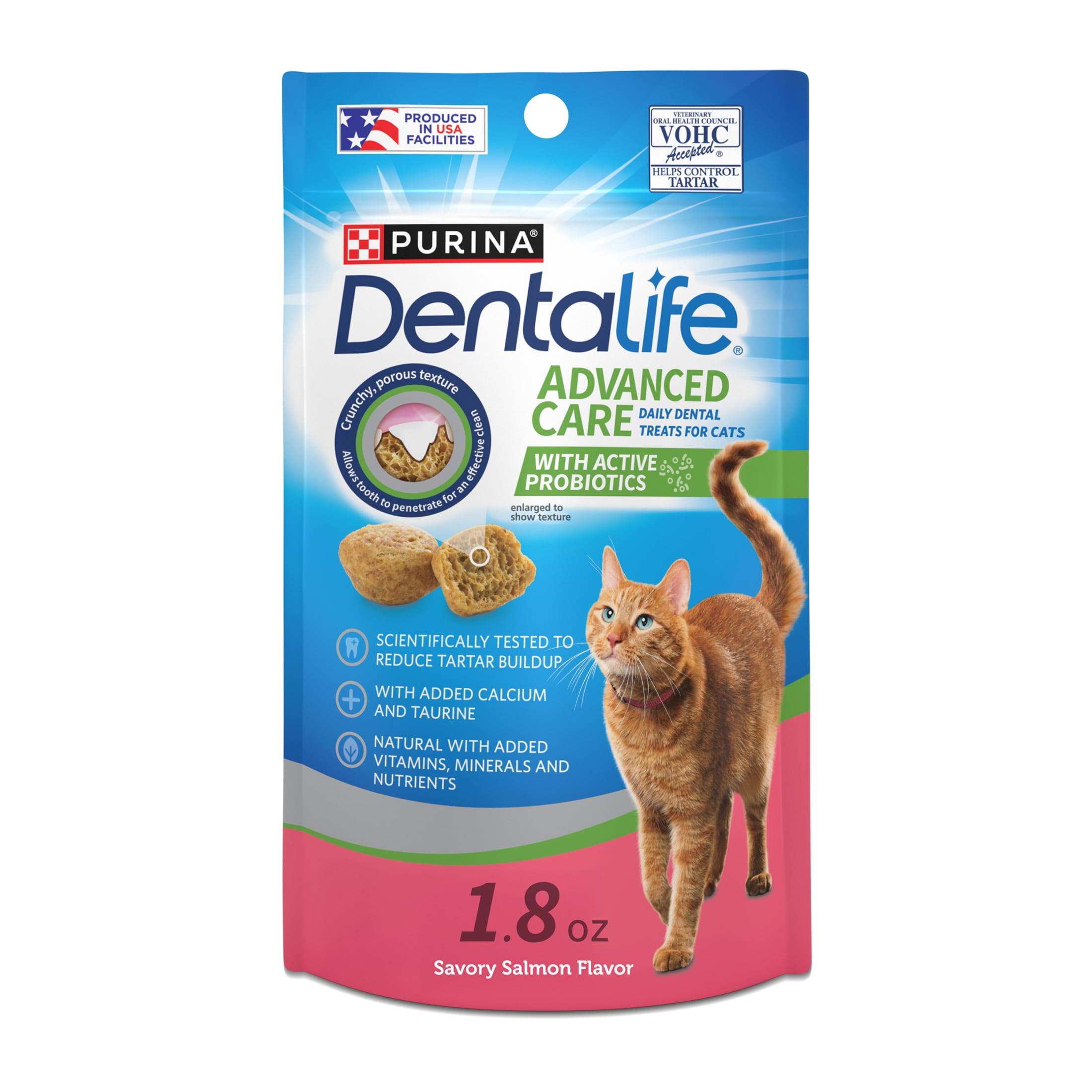 Purina DentaLife Cat Dental Treats, Savory Salmon Flavor, 1.8 oz. Pouch