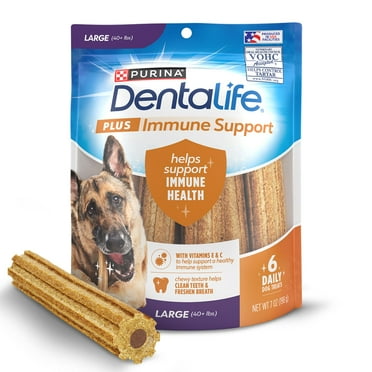 Purina Dentalife Plus Immune Support Chicken, Apple and Blueberry Flavor Dental Chews for Dogs