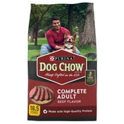 Purina Dog Chow Complete Adult Dry Dog Food for Adult Dogs, Kibble Beef Flavor 18.5 lb Bag