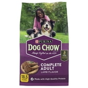 Purina Dog Chow Complete Dry Dog Food for Adult Dogs High Protein, Lamb, 18.5 lb Bag